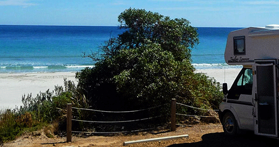 RV camping at the beach